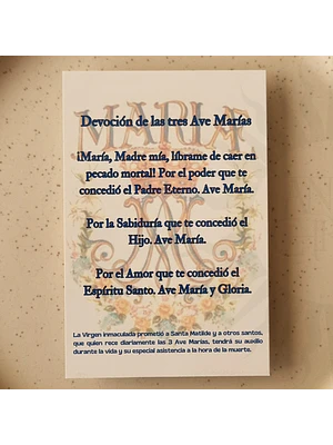 Tarjeta Oración - Devoción de las 3 Aves María