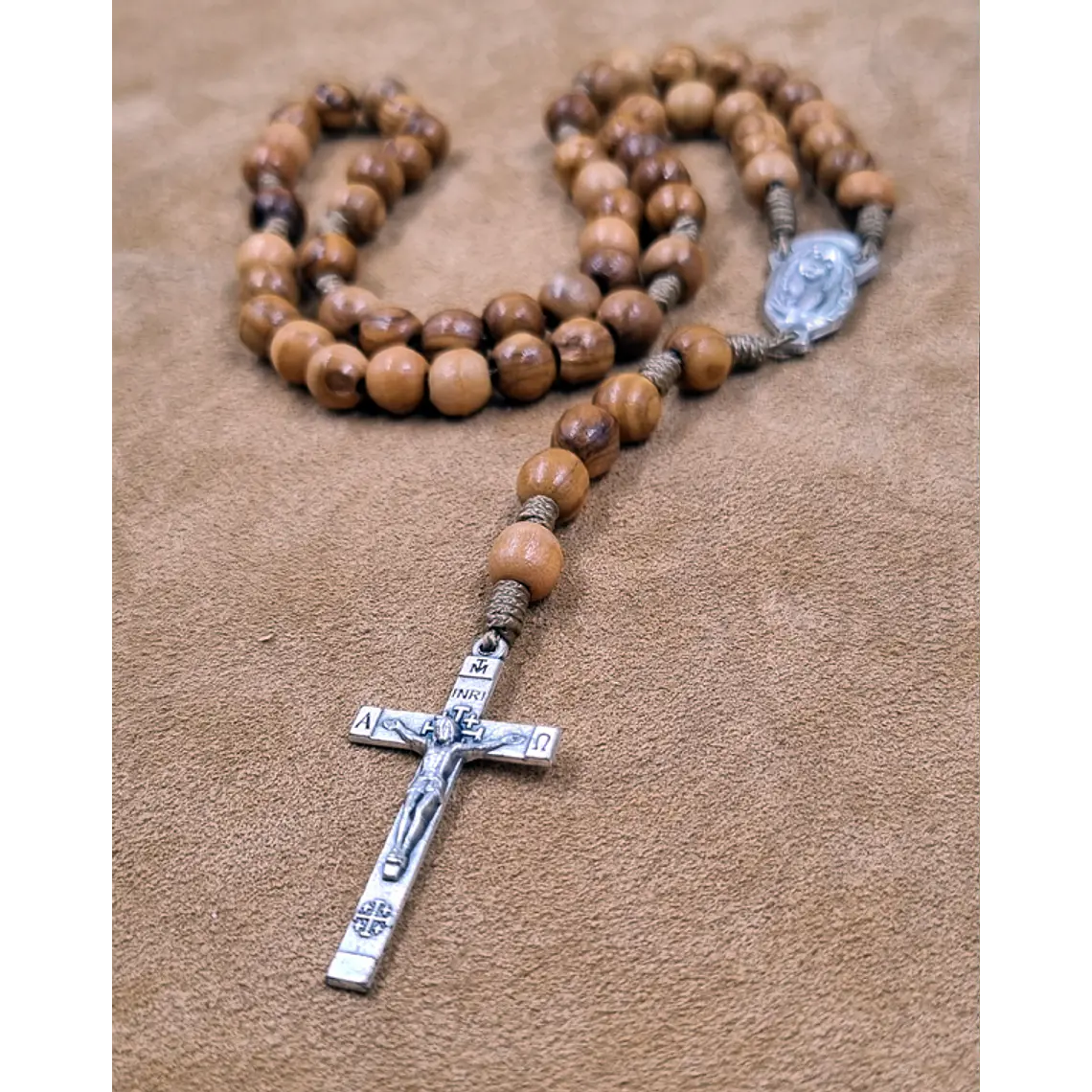 Rosario Virgen María - Madera Olivo de Jerusalén - M01 1