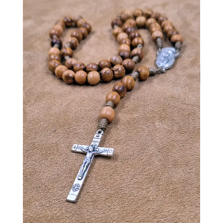 Rosario Virgen María - Madera Olivo de Jerusalén - M01 1
