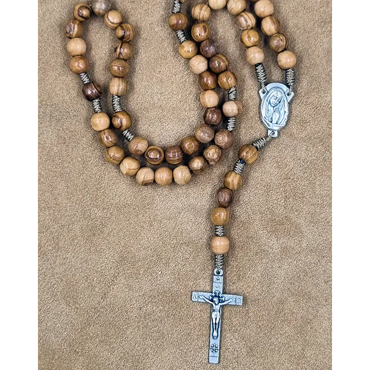 Rosario Virgen María - Madera Olivo de Jerusalén - M01 3