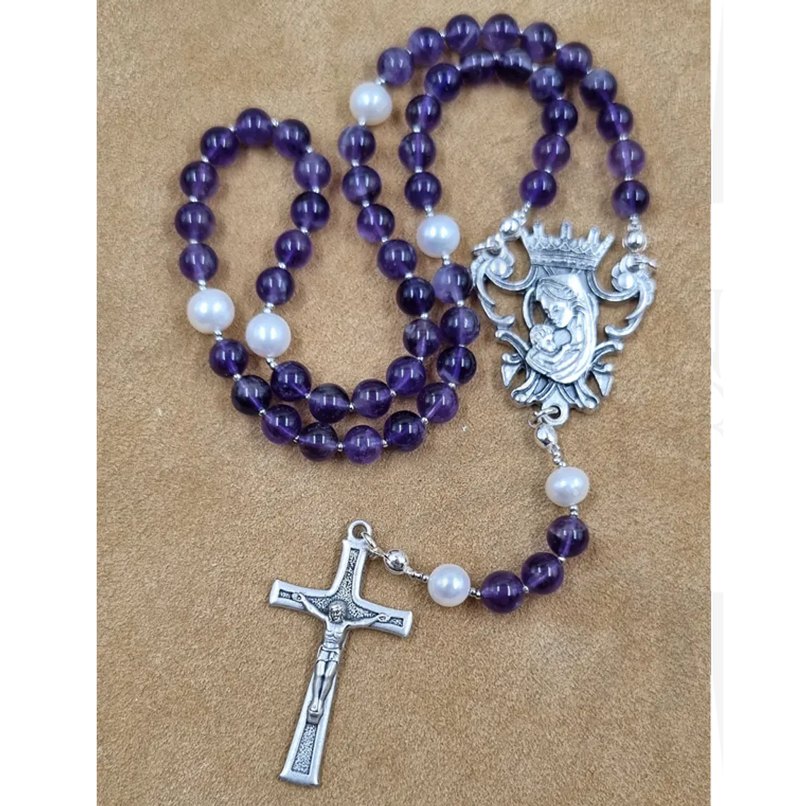 Rosario Virgen María - Amatista - M01 1