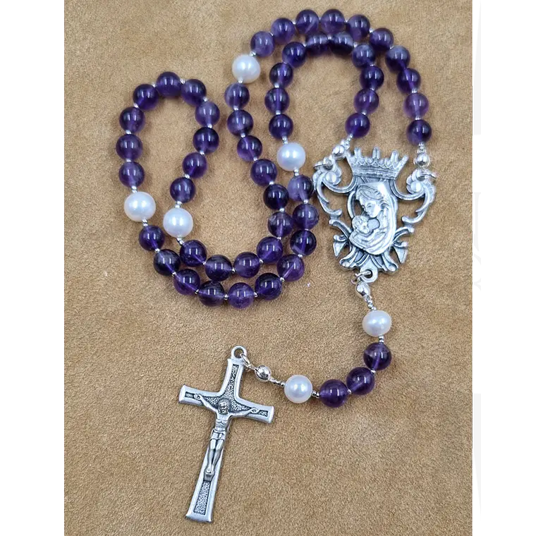 Rosario Virgen María - Amatista - M01 1