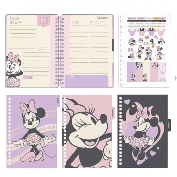 Agenda 14x20cm Minnie 2026 Mooving  2