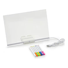 Pizarra mágica Tablero Acrílico Luz Led Con Plumones  2