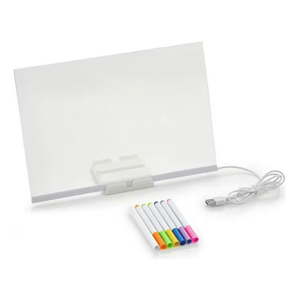 Pizarra mágica Tablero Acrílico Luz Led Con Plumones  2