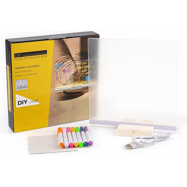 Pizarra mágica Tablero Acrílico Luz Led Con Plumones  3