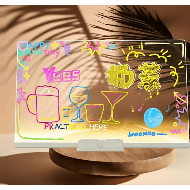 Pizarra mágica Tablero Acrílico Luz Led Con Plumones  5