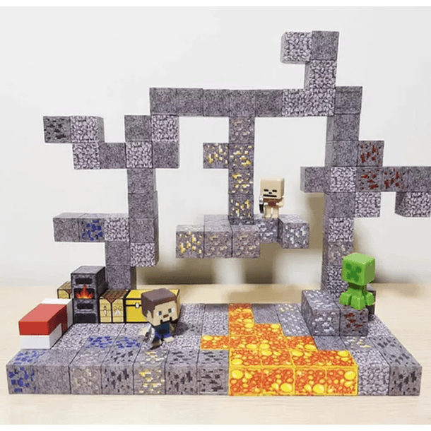 Bloques Armables Magneticos Minecraft 20 piezas + 1 personaje 3