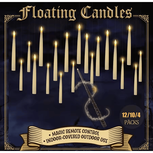 Velas flotantes Led con varita mágica  1
