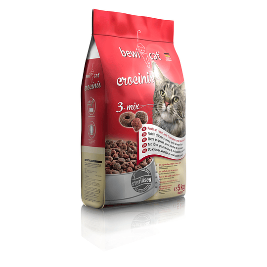 Alimento para gatos Bewi Cat Crocinis 3 mix