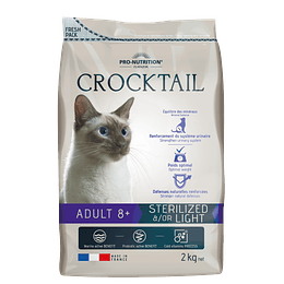 Alimento para gatos Crocktail Adult Light Sterilized 8+ 