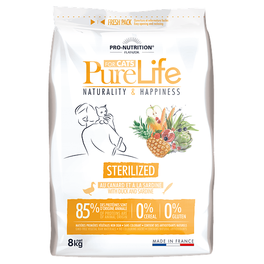 Alimento para gatos Pure Life for cats Sterilized 