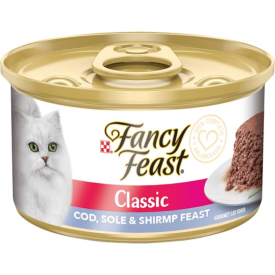 Alimento para gatos FANCY FEAST® mousse de pescado y camarón