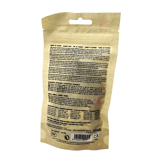 Snack para gatos Dados de Salmón Biozoo