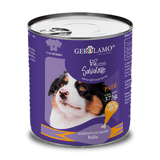 Alimento húmedo en lata para cachorro Gerolamo Salvatore pollo 