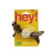 Juguete para gatos Bola de ratán natural con plumas y campana Hey!