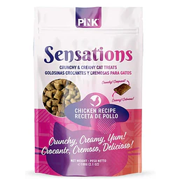 Galletas para gatos rellenas de pollo Sensations Pink 100 grs