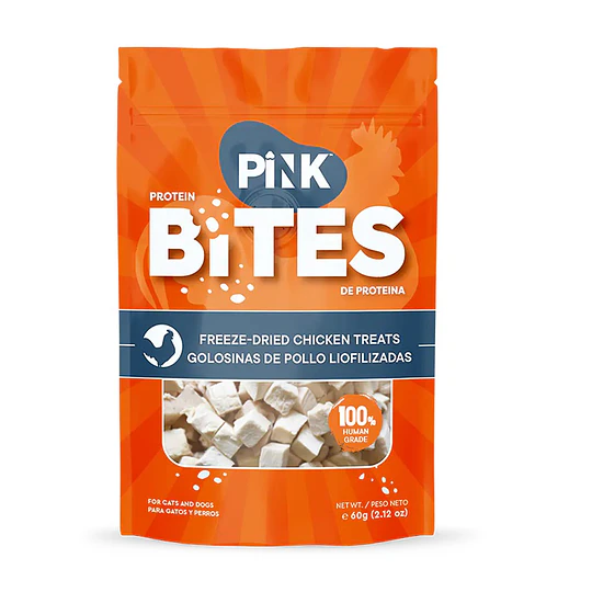 Bites  Pink snack para gatos y perros de pollo  60 grs