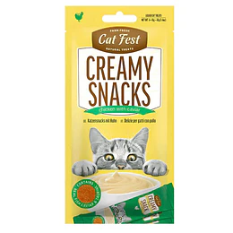 Creamy Snacks para gatos Cat Fest caviar pollo