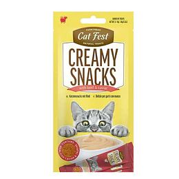 Creamy Snacks para gatos Cat Fest ternera y caviar
