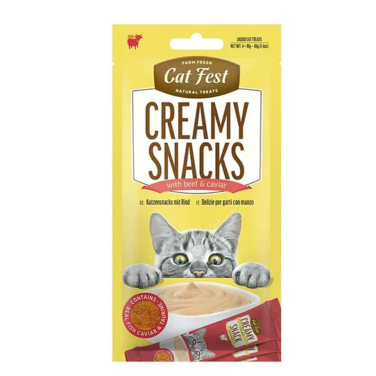 Creamy Snacks para gatos Cat Fest ternera y caviar