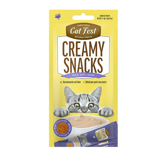 Creamy Snacks para gatos Cat Fest pato y caviar