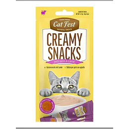 Creamy Snacks para gatos Cat Fest cordero y caviar