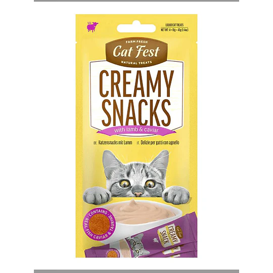 Creamy Snacks para gatos Cat Fest cordero y caviar