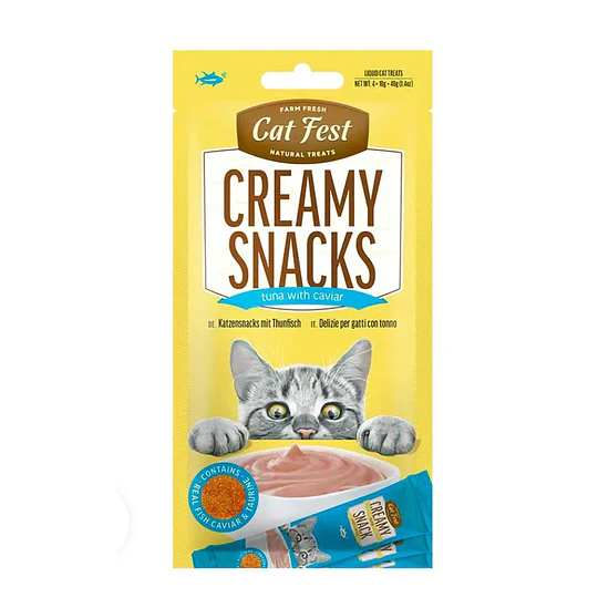 Creamy Snacks para gatos Cat Fest atún y caviar