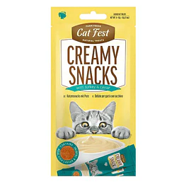 Creamy Snacks para gatos Cat Fest pavo y caviar