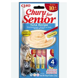 Snack para gatos Churu Senior 10+ atún