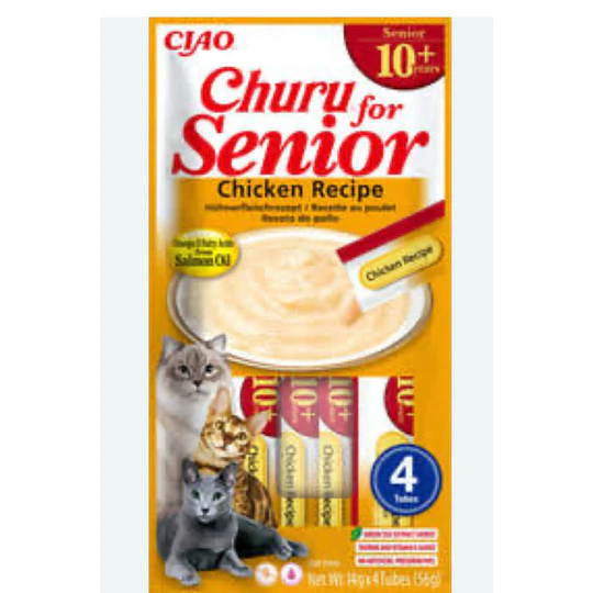 Snack para gatos Churu Senior 10+ pollo