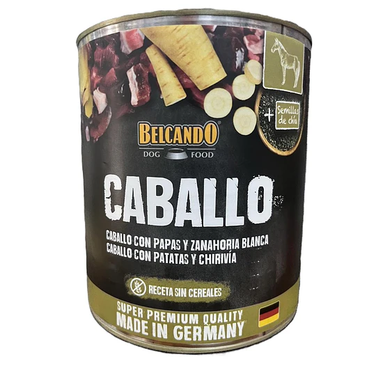Alimento húmedo en lata para perros Belcando  caballo, papas y zanahoria