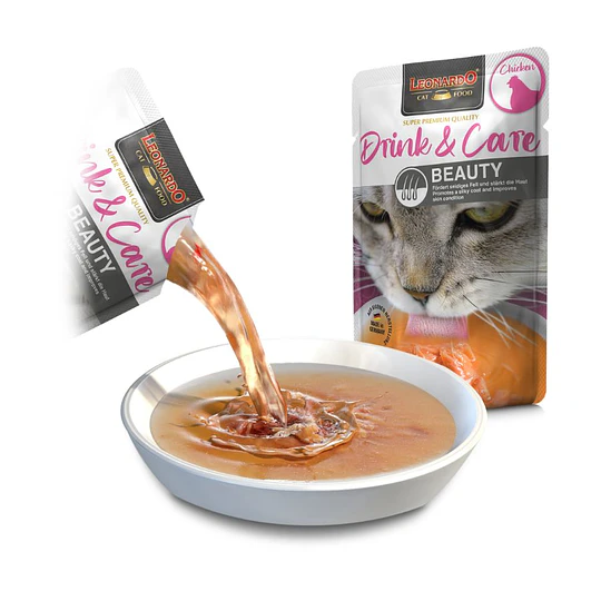 Alimento húmedo para gatos Leonardo Drink & Care Beauty