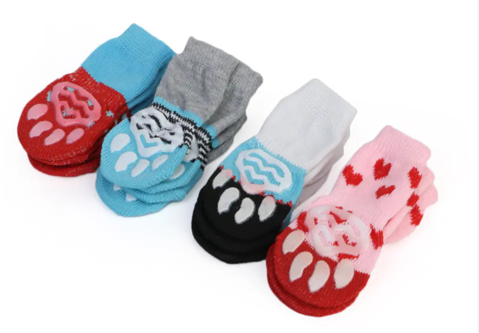 Calcetines para Gatos y Perros | Talla L Color Rojo-Celeste 4