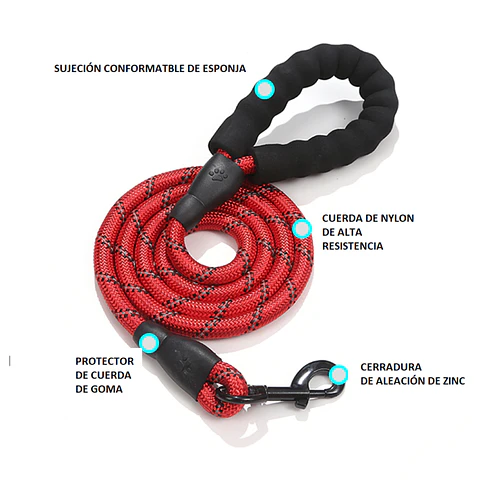 Correa de Cuerda color Rojo Largo 145cm
