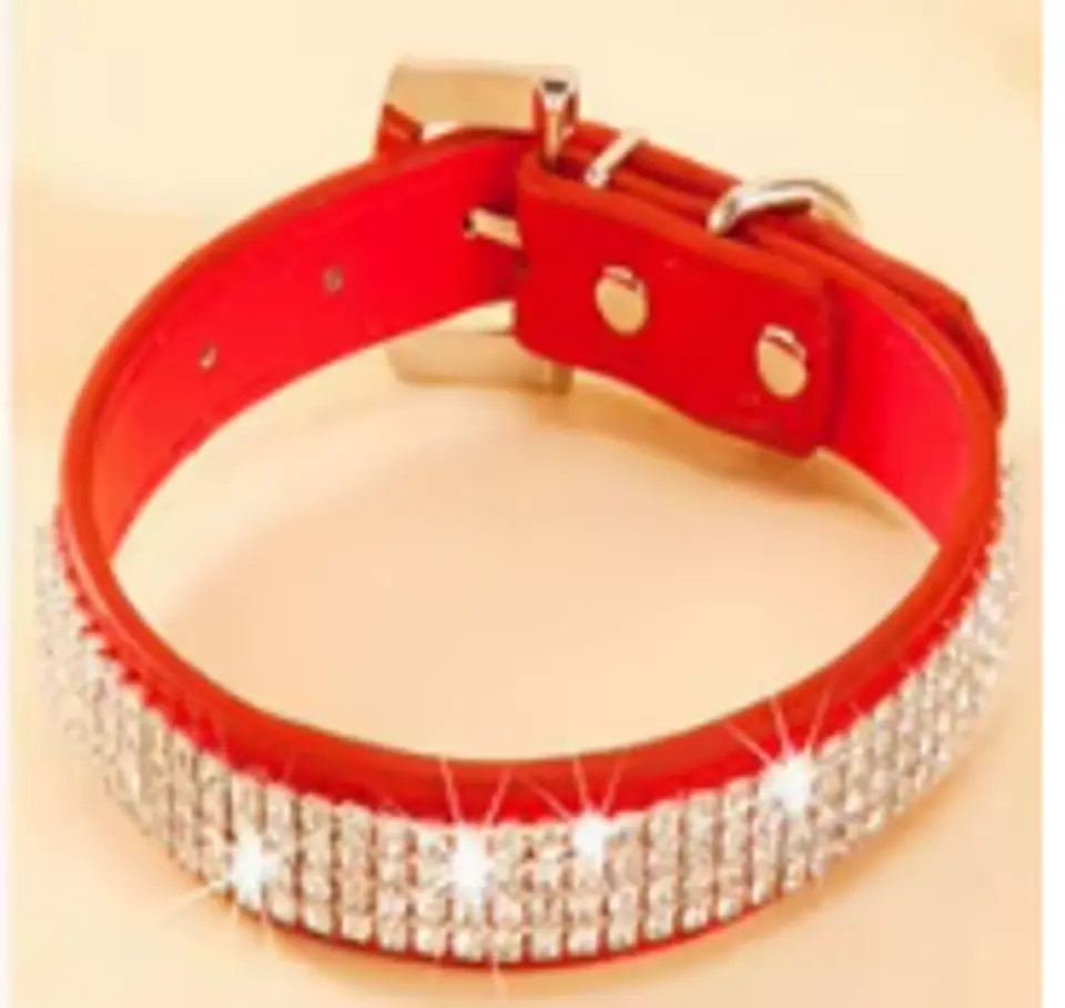 Collar Adiamantado, color Rojo, Talla L 2