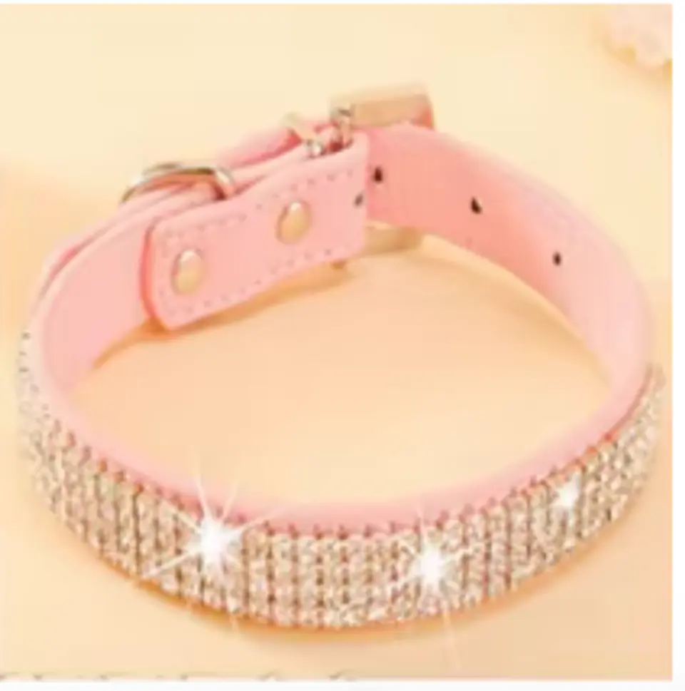 Collar Adiamantado, color Rosado, Talla L 1