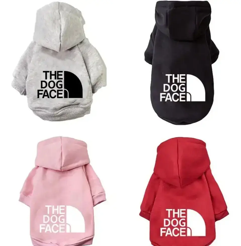 Poleron DogFace con Capucha Talla M color Rojo 2