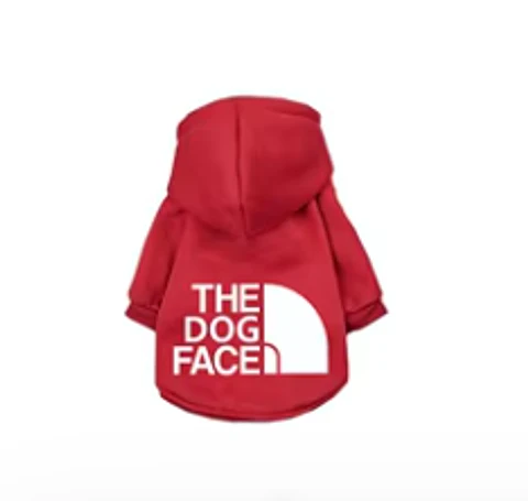 Poleron DogFace con Capucha Talla M color Rojo
