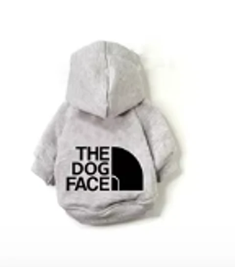 Poleron DogFace con Capucha Talla M color Plomo