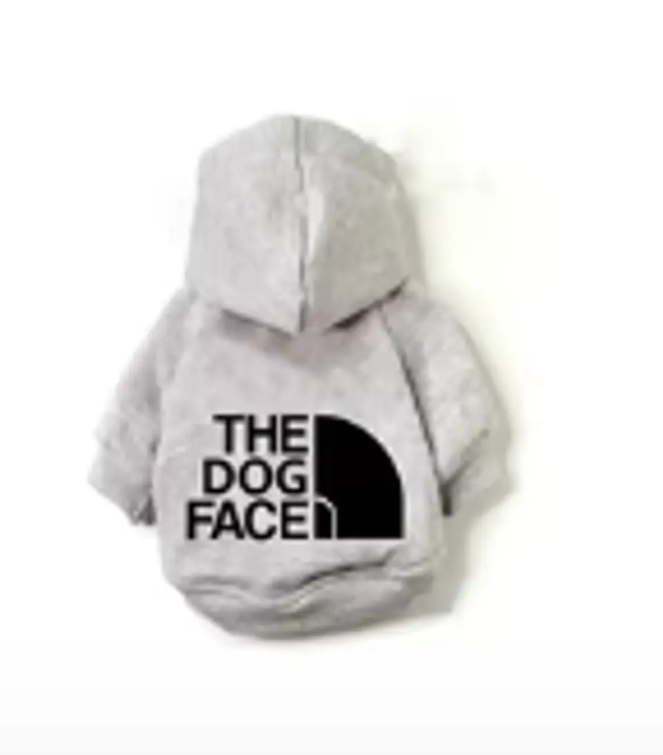 Poleron DogFace con Capucha Talla M color Plomo 1