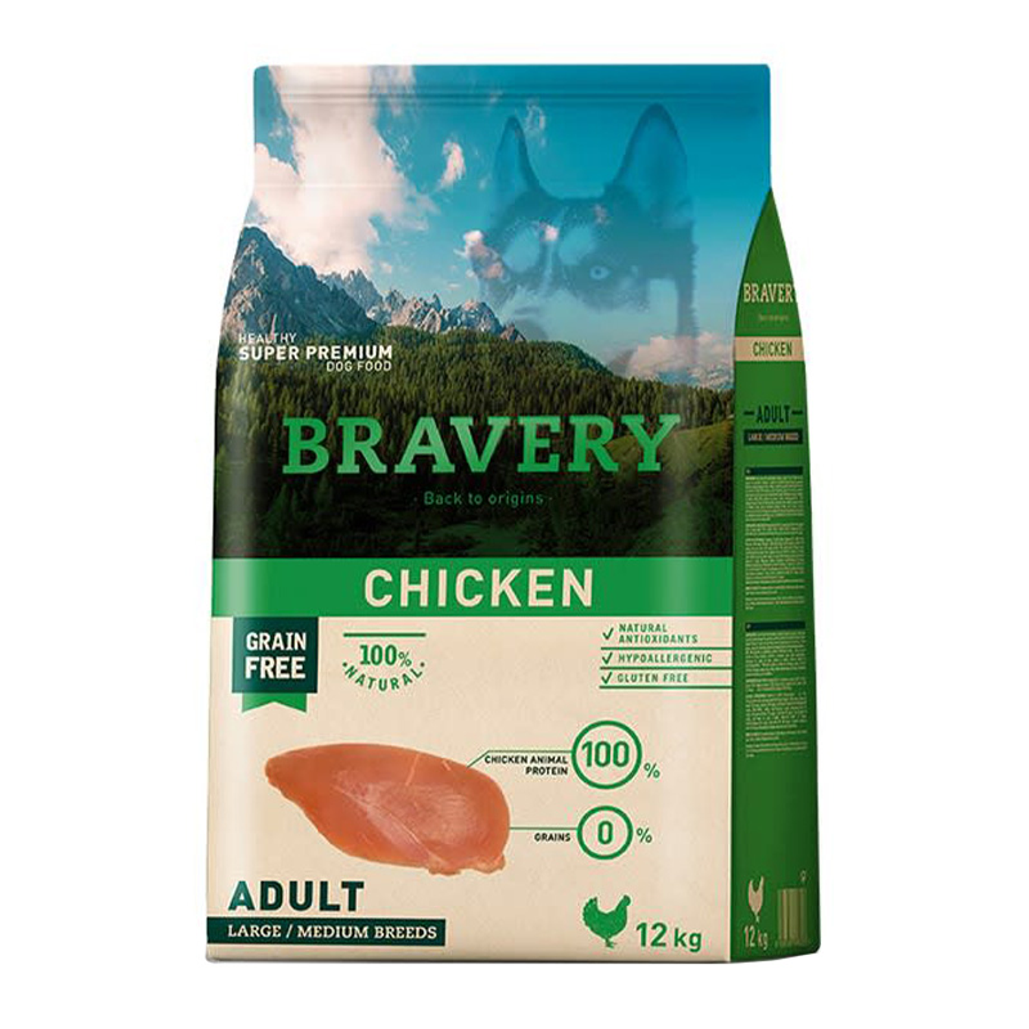 Bravery Perros Adulto Pollo 12 kilos 1