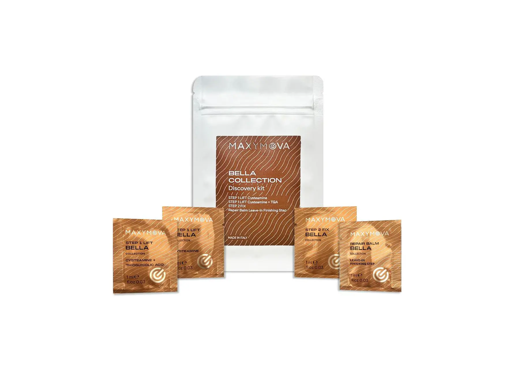 KIT DE PRUEBA EN SOBRES MONODOSIS – SISTEMA COREANO PARA PESTAÑAS Y CEJAS DE LA COLECCIÓN BELLA – 4 X 1 ML. 1