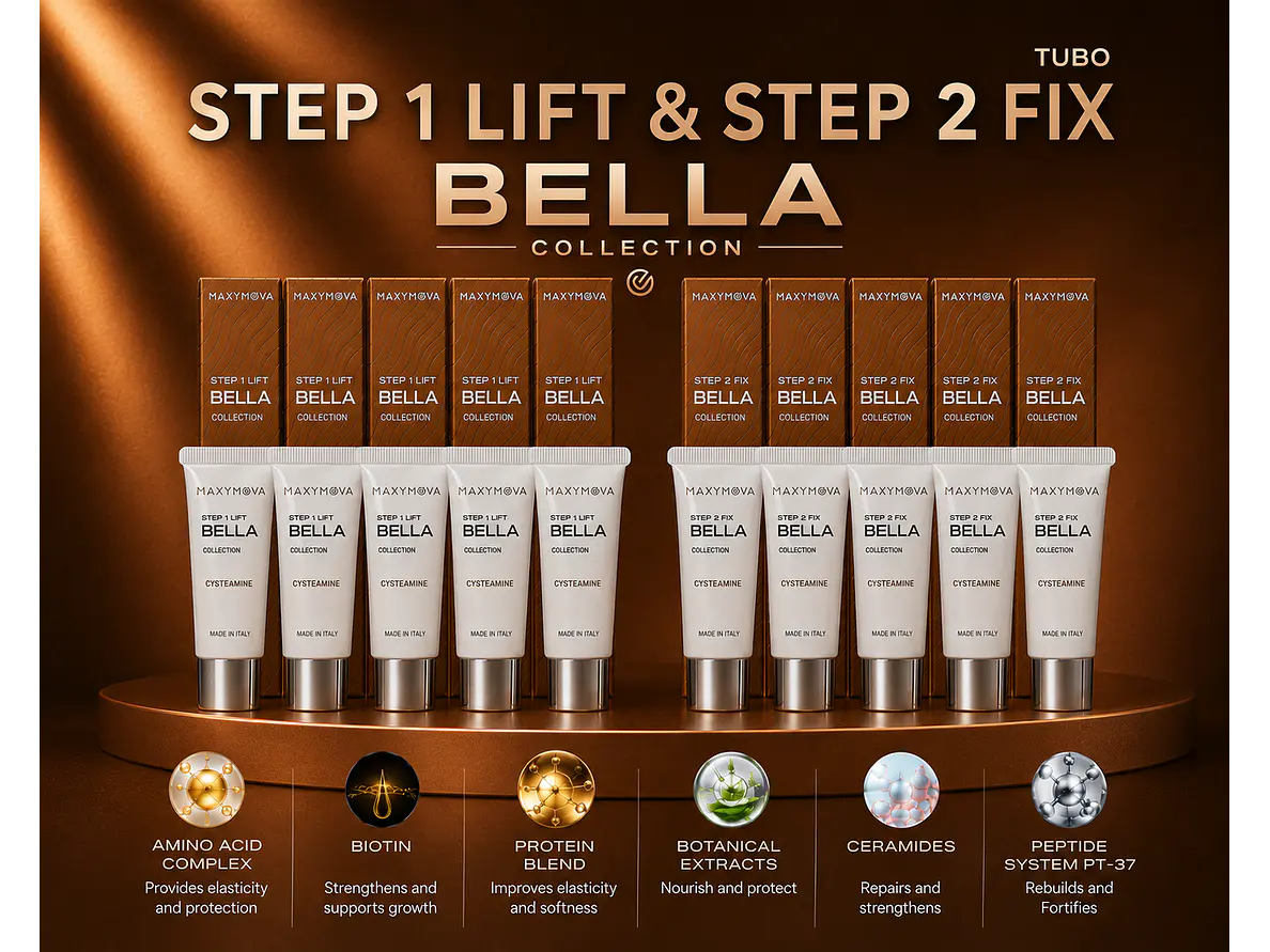 (5 KIT) PASO 1 Cisteamina y PASO 2 TUBO BELLA COLLECTION 10 ML 1