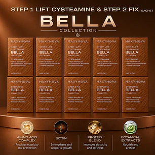 (5 KIT)  BELLA PASO 1 y 2 A BASE DE CISTEAMINA Y PEROXIDO DE HIDRÓGENO. PARA LA TÉCNICA COREANA.