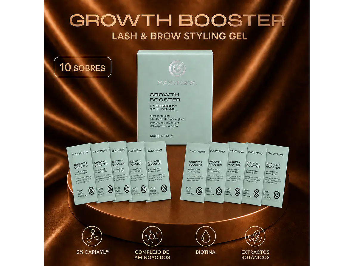 GROWTH BOOSTER STYLING GEL  SACHET 10 X 1.5 ML  (ACELERADOR DEL CRECIMIENTO AVANZADO SERUM GEL PARA PESTAÑAS Y CEJAS) 1