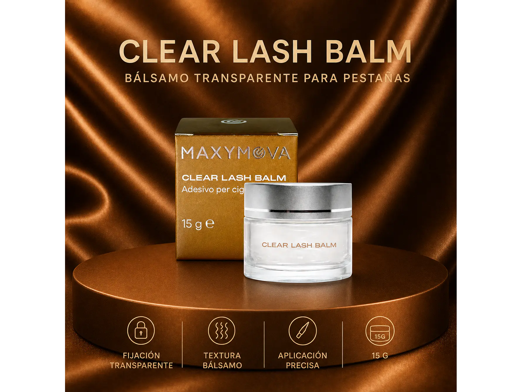 CLEAR LASH BALM (Bálsamo transparente para pestañas Maxymova) 15g 1