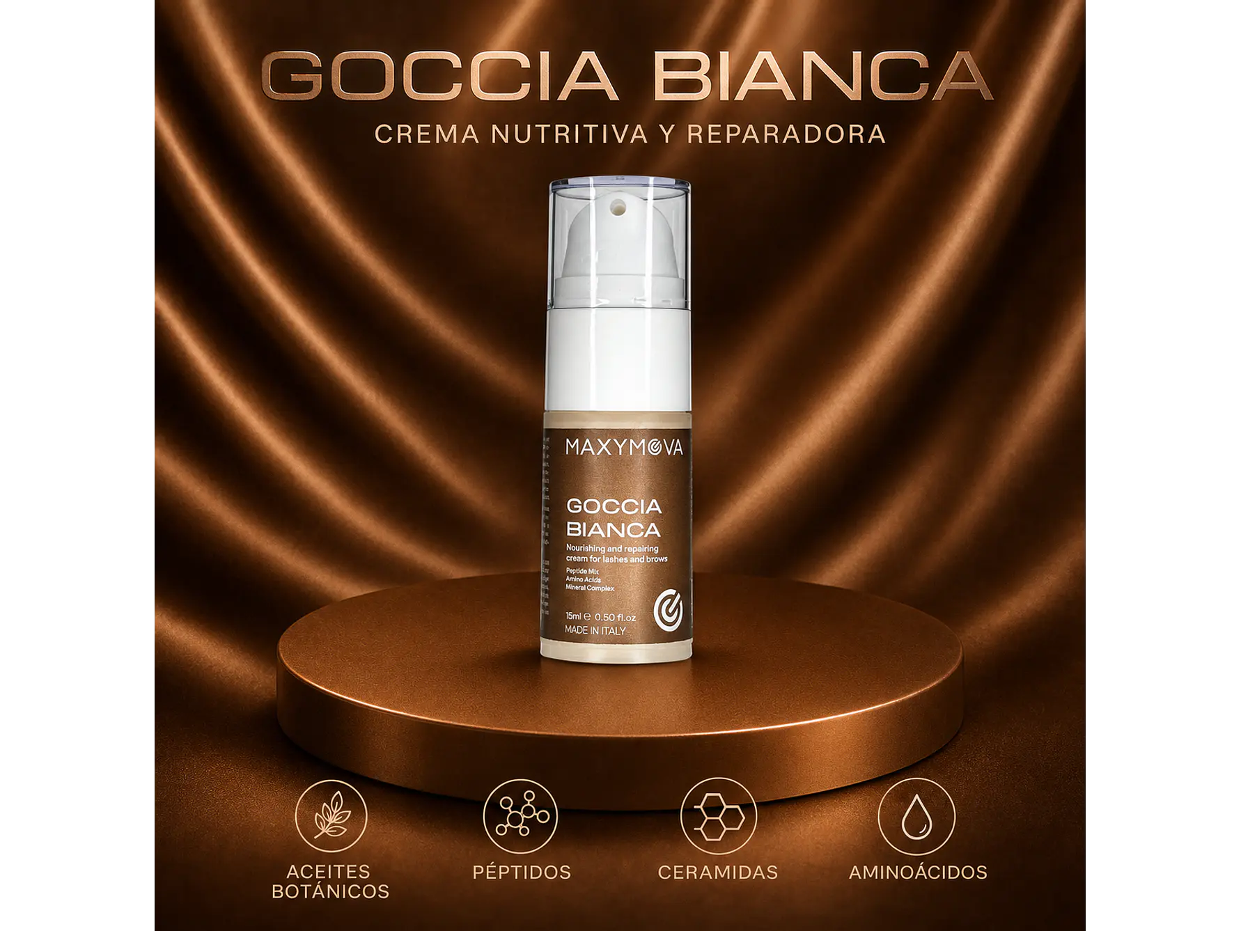 GOCCIA BIANCA MASCARILLA NUTRITIVA Y REPARADORA LASH & BROW LAMINATION MAXYMOVA 1