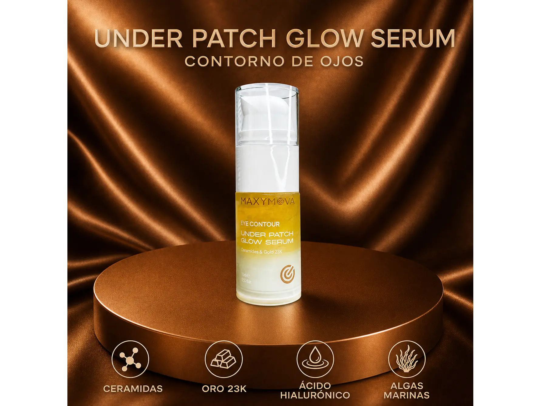 UNDER PATCH GLOW SERUM, CUIDADO DEL CONTORNO DE OJOS CON ORO 23K 1